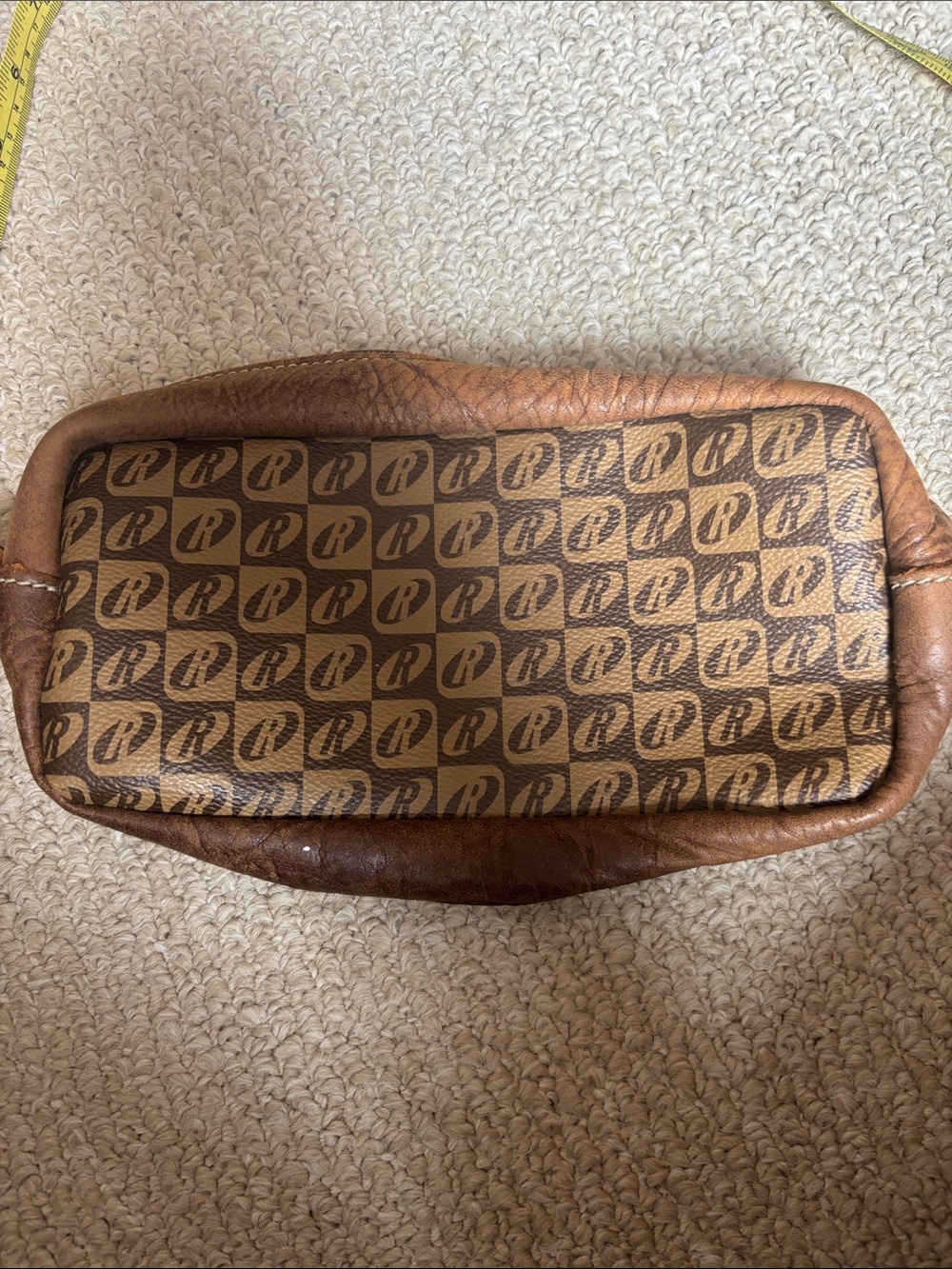 Roots Brown Logo-Print Cosmetic Pouch